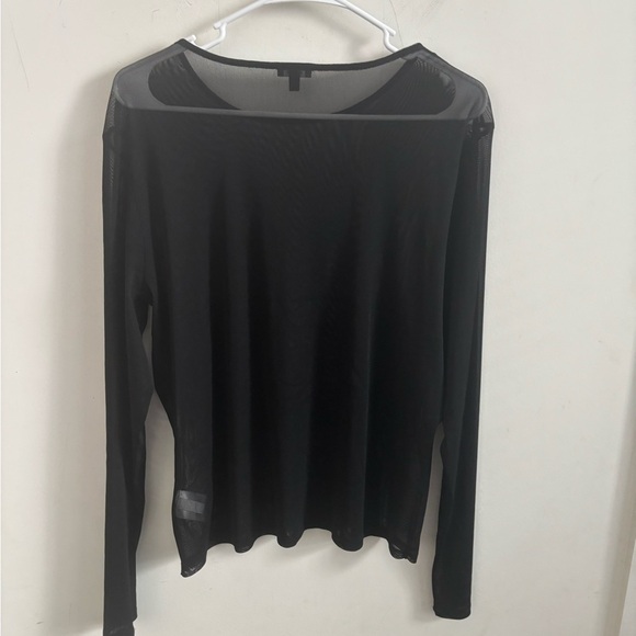 Express Mesh Fitted Top Womens XL Whimsigoth Rhinestone Studded Sheer Evening - Picture 2 of 4